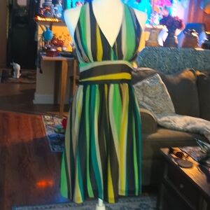 Banana Republic Green and Blue Halter Sundress